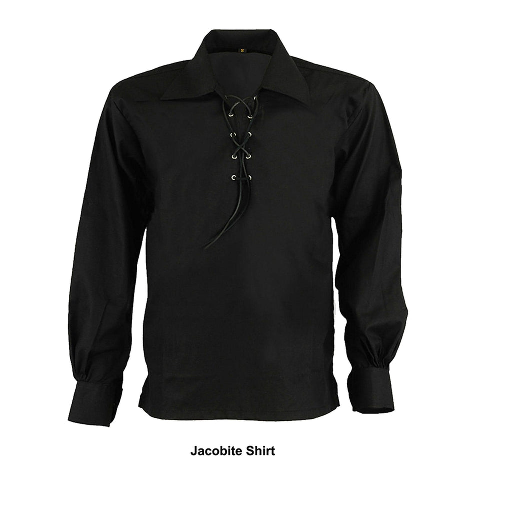 Men's Long Sleeve Ghillie Shirt Jacobite Traditional Scottish Kilt Shirt