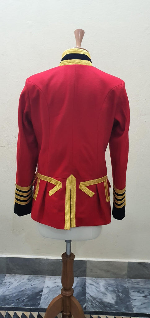 Women’s Military Blazer Red Wool French Terry Officer's Commander Band Jacket