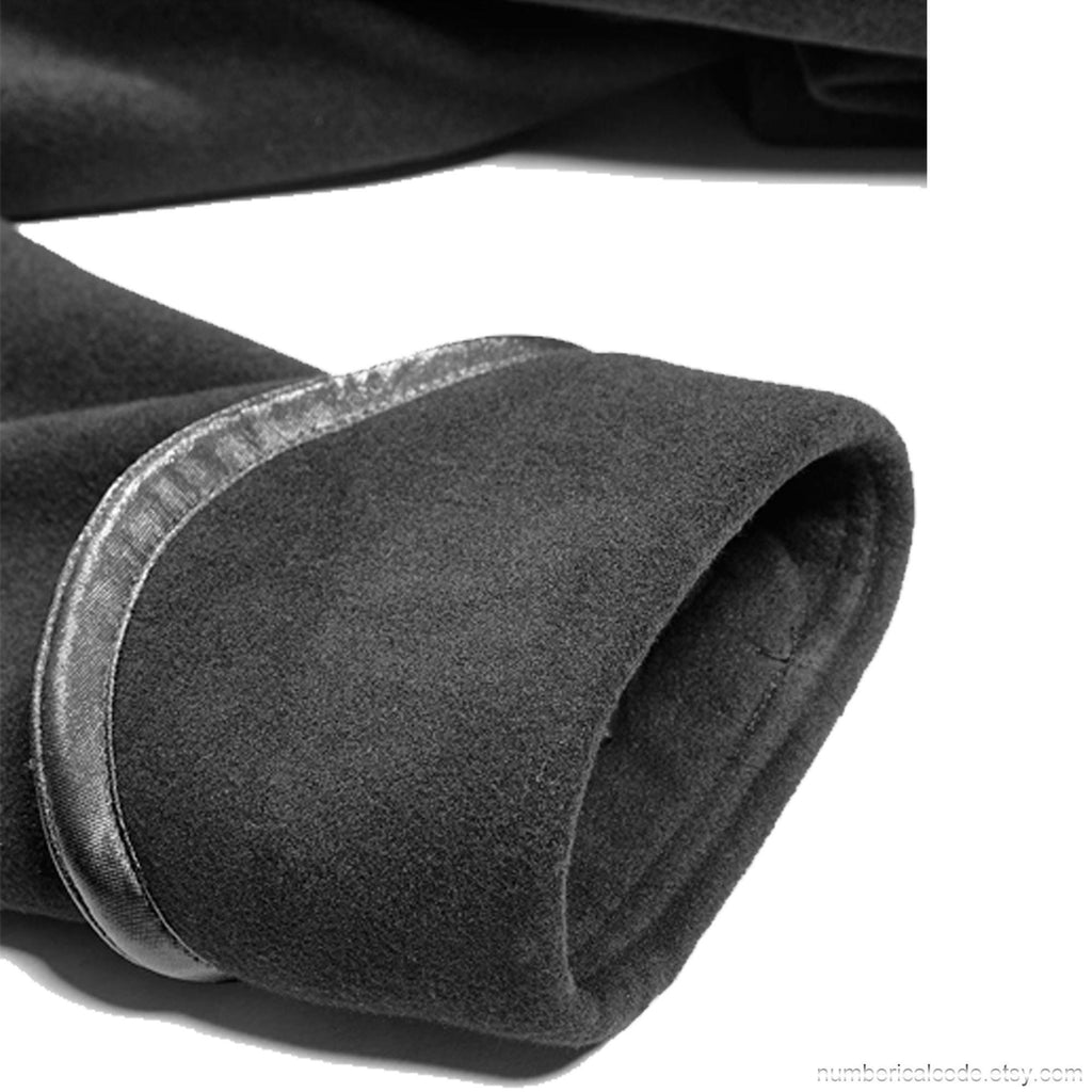 Men's Black Long Coat Gothic Highwayman Steampunk VTG Military Jacket