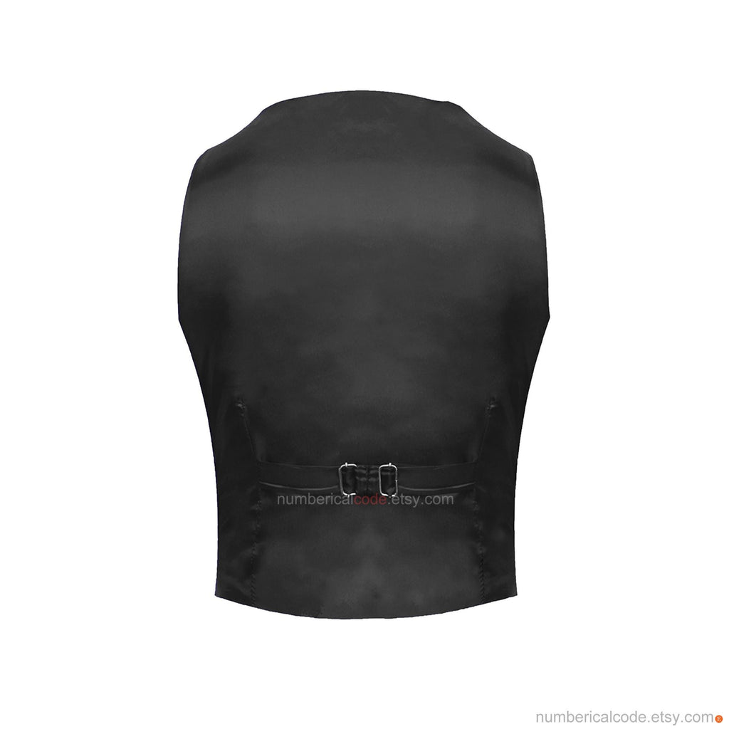 Men's Scottish Black Wool Traditional Prince Charlie Waistcoat