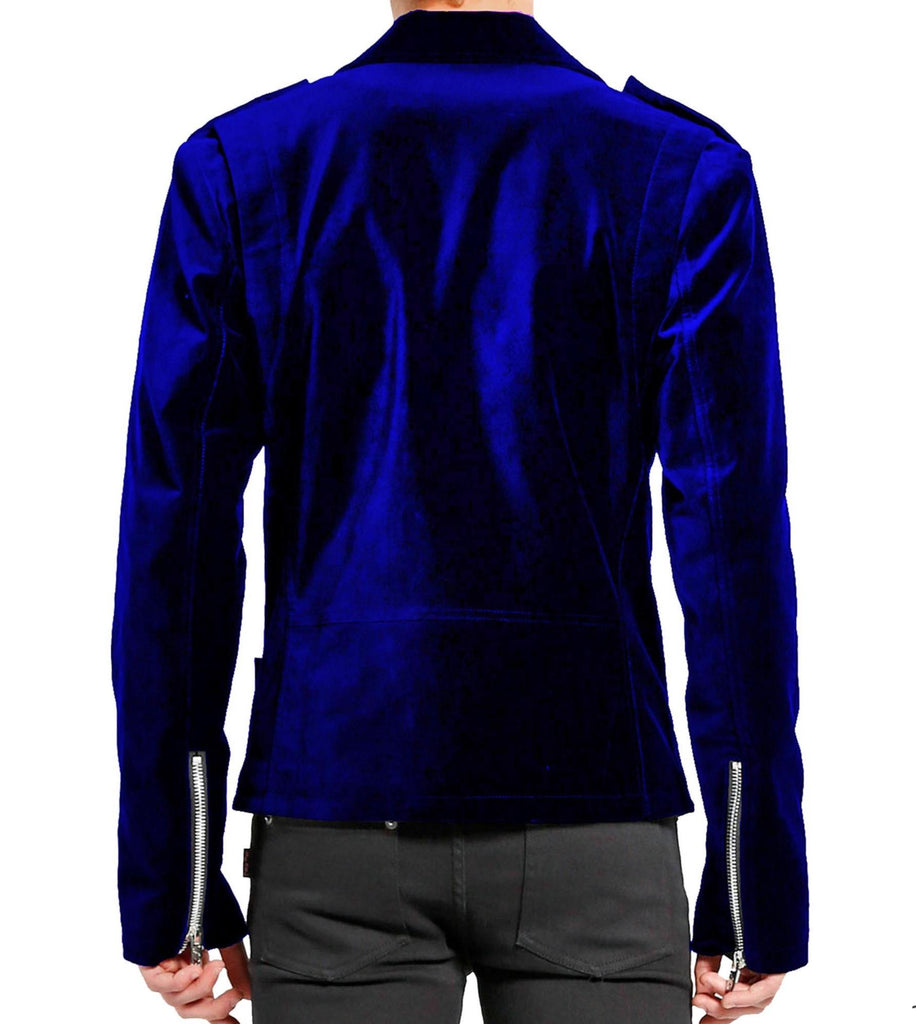 Men's Classic Motorbike Velvet Jacket Punk Fetish Retro Fashion Casual Zipper Jacket