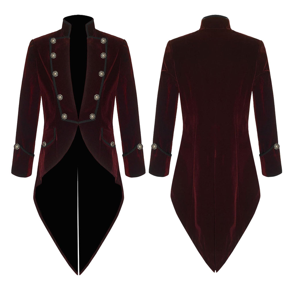 Men’s Vladimir Tuxedo Jacket Velvet Tailcoat Goth Steampunk Victorian Coat