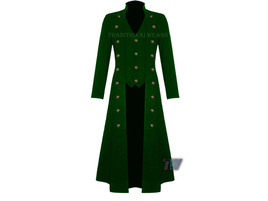 Men's Steampunk Military Trench Coat Long Jacket Gothic VTG
