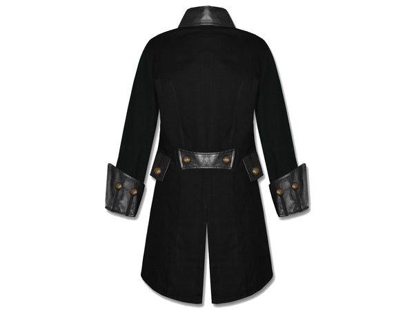Men's Goth Steampunk Copper Button Military Pirate Costume Jacket
