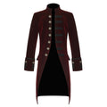 Men’s Velvet Frock Coat Gothic Victorian Jacket Steampunk Pirate Vampire Cosplay