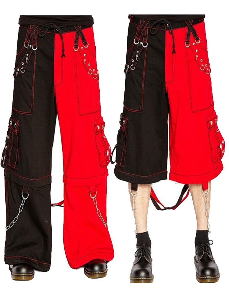 Men's Bondage Trouser Punk Rock Transformer Red Baggy Black Pant