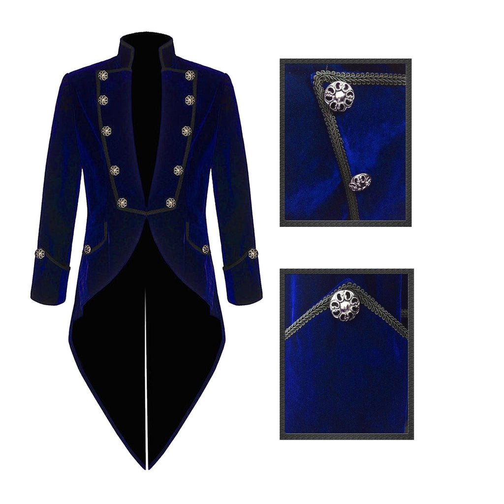 Men’s Vladimir Tuxedo Jacket Velvet Tailcoat Goth Steampunk Victorian Coat
