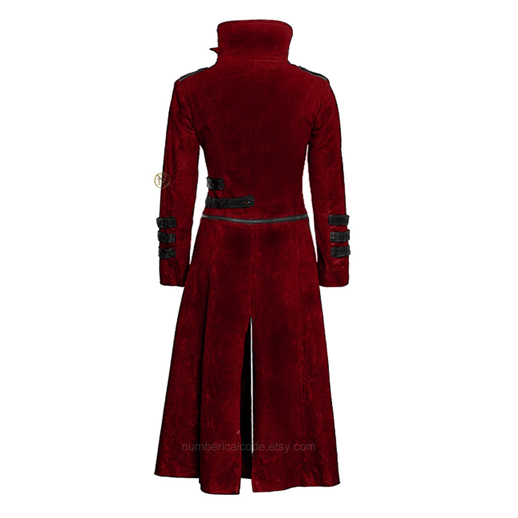 Steampunk Scorpion Velvet Jacket: Gothic Hooded Trench Coat