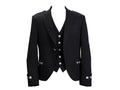Men's Scottish Black Argyle Highland Kilt Jacket With Waistcoat/Vest - Sizes 36"- 54"