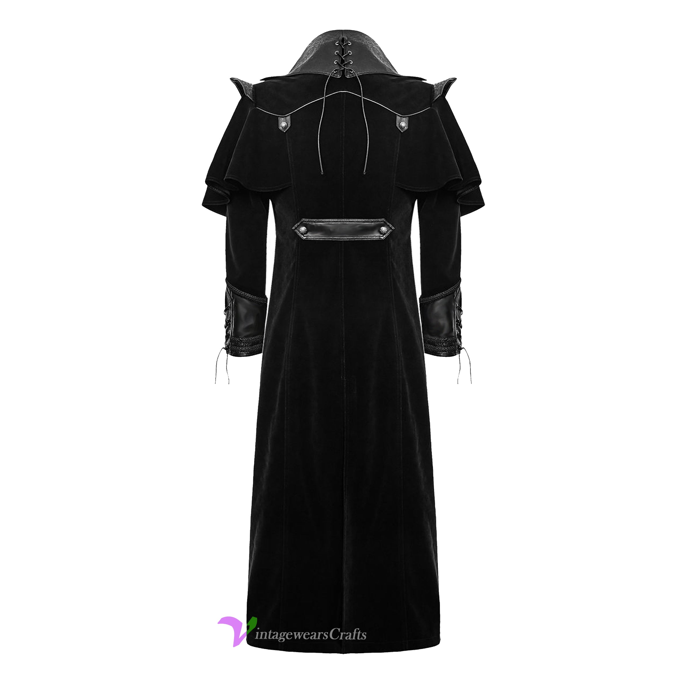 Men's Long Coat Costume Vintage Military Style Gothic Steam punk Trench Cosplay Party Pirate Jacket
