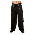 Men's Gothic Black Chrome Trousers Punk Rock Studs Metal And Chain Trouser Pant