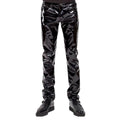 Men's Evil Gothic PVC Vinyl Gloss Rock Stage Rocker Skinny Jeans Pants