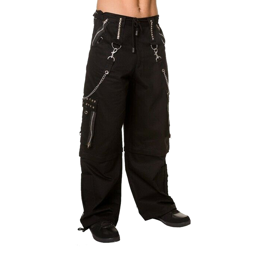 Men's Gothic Black Chrome Trousers Punk Rock Studs Metal And Chain Trouser Pant