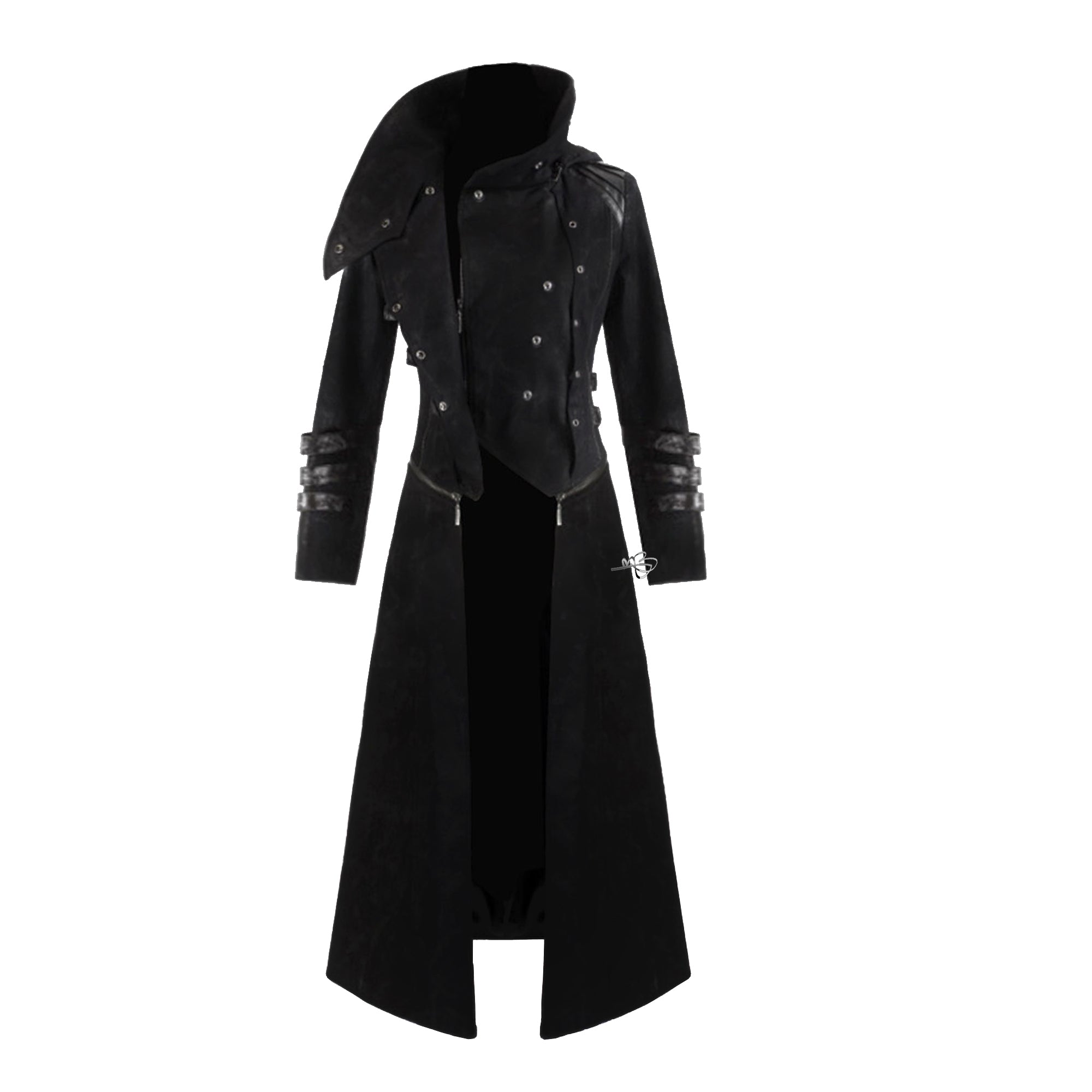 Men New Steampunk Red Scorpion Coat Long Jacket Gothic Vampire Hooded Trench