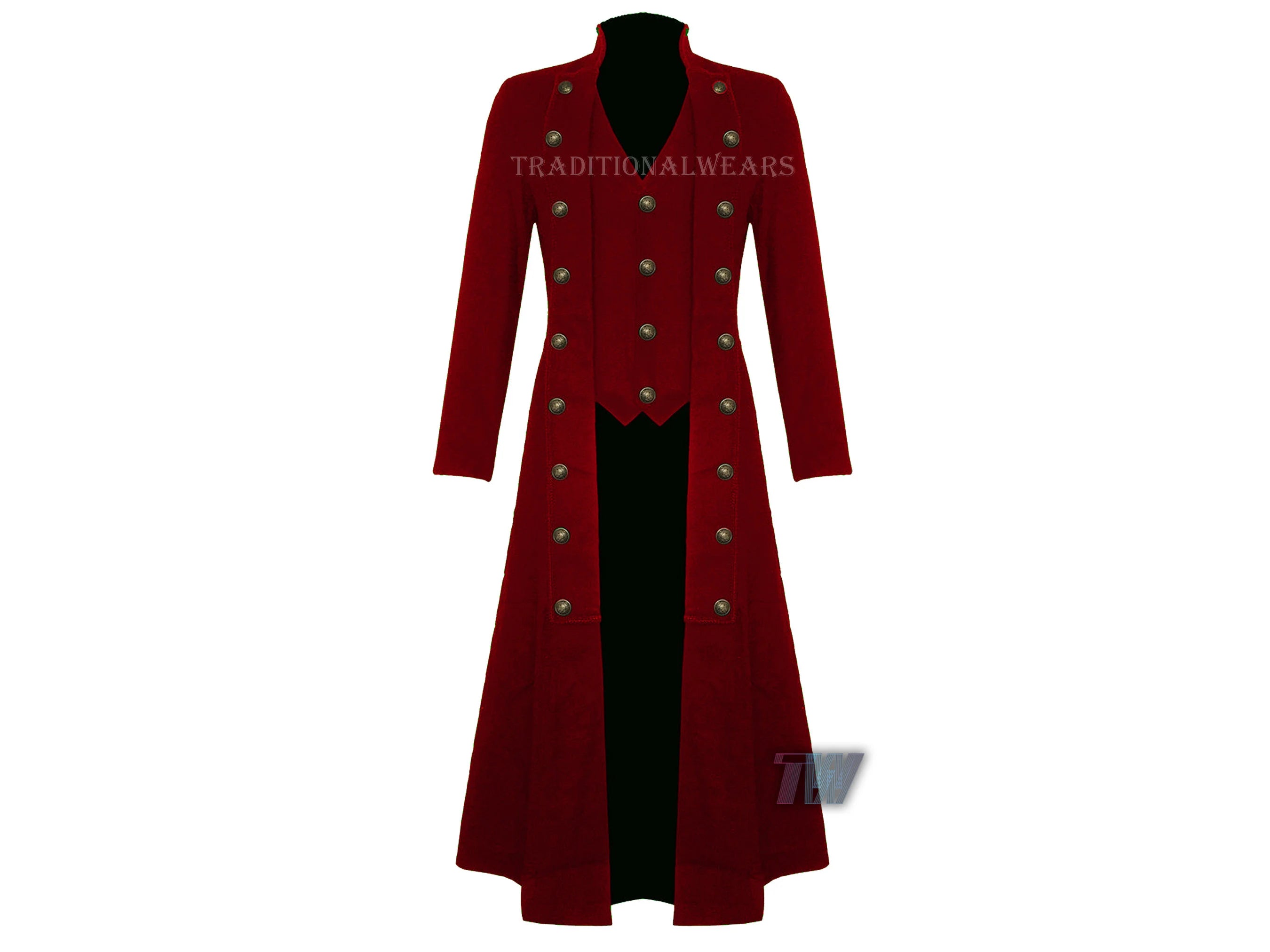 Men's Steampunk Military Trench Coat Long Jacket Gothic VTG