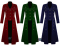 Men's Steampunk Military Trench Coat Long Jacket Gothic VTG