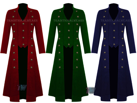 Men's Steampunk Military Trench Coat Long Jacket Gothic VTG