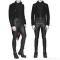 Men's Tailcoat Jacket Black Velvet Gothic Steampunk Vampire Swallowtail Costume