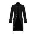 Men Velvet Frock Coat Gothic Victorian Jacket Steampunk Pirate Vampire