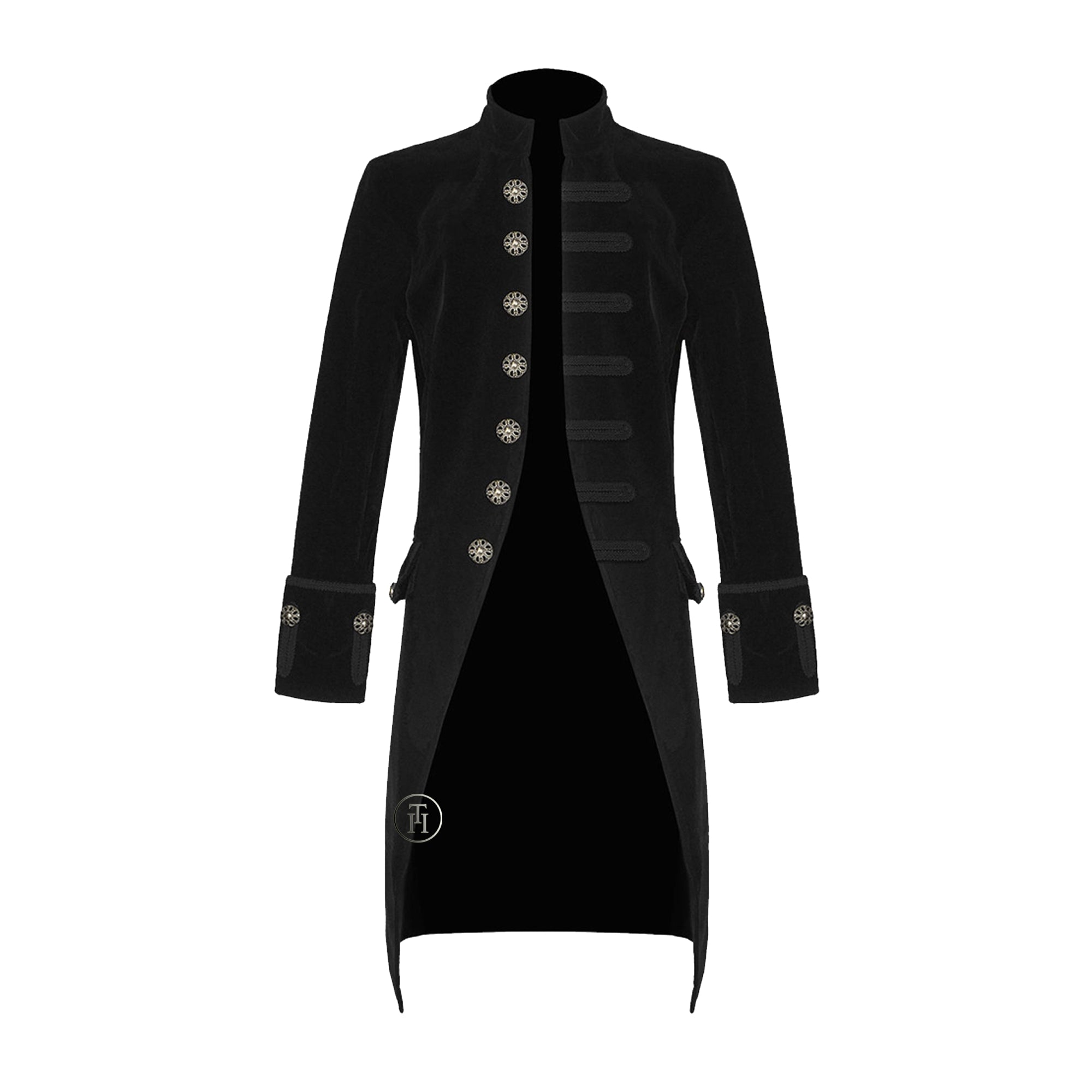 Men Velvet Frock Coat Gothic Victorian Jacket Steampunk Pirate Vampire