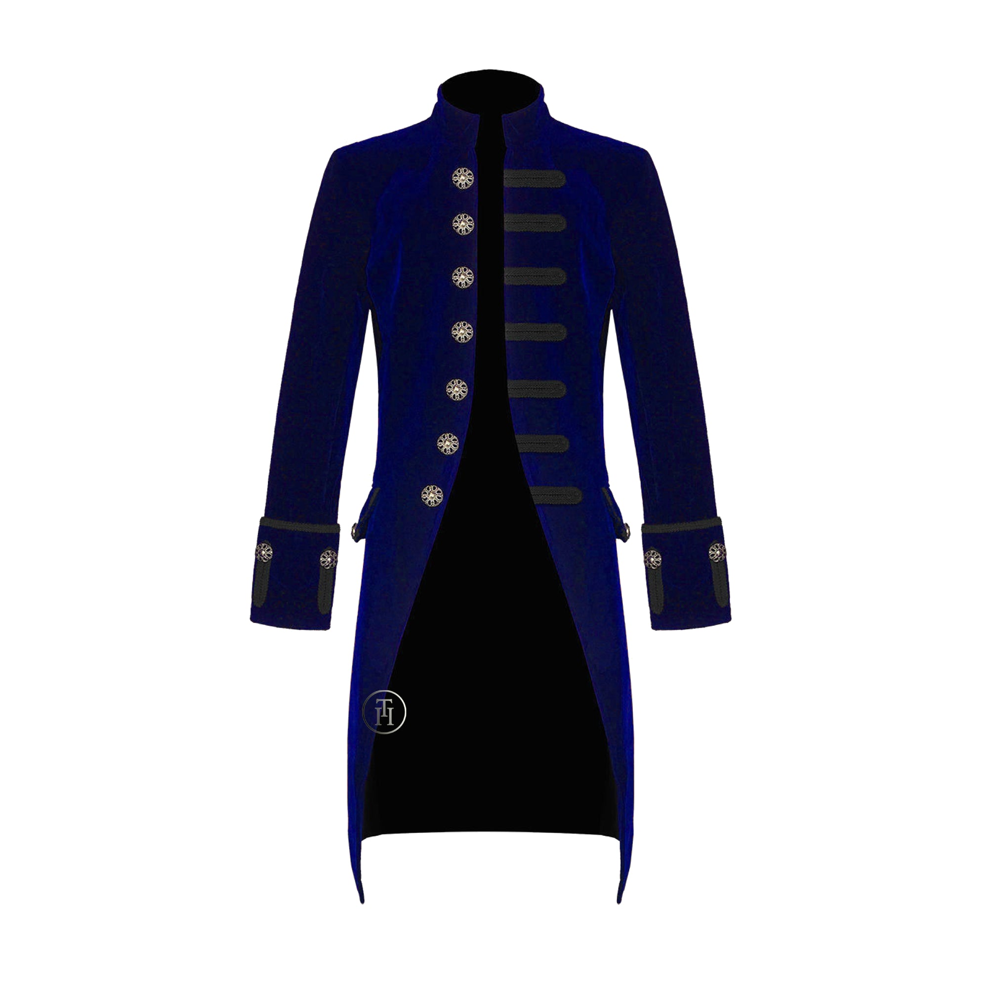 Men Velvet Frock Coat Gothic Victorian Jacket Steampunk Pirate Vampire