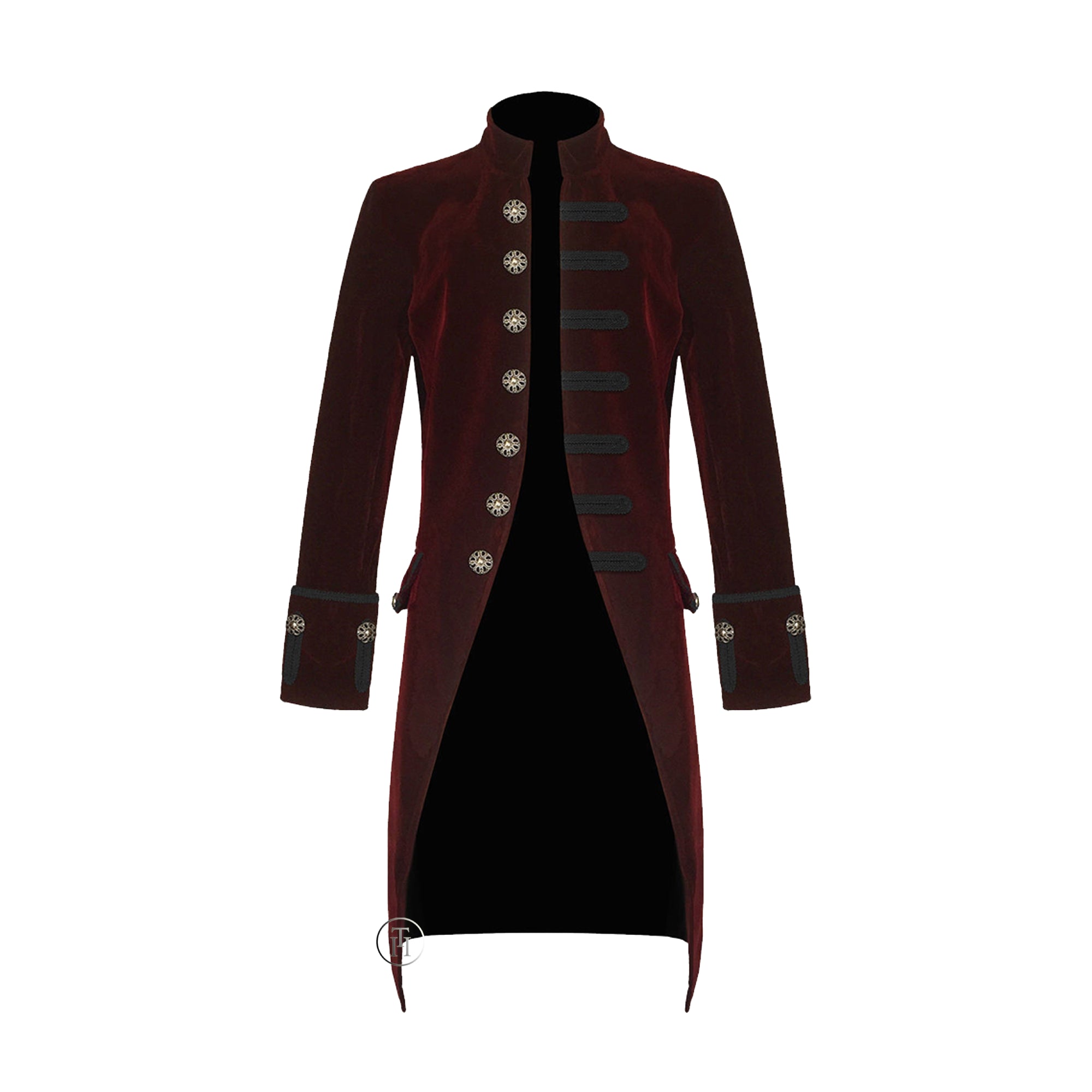 Men Velvet Frock Coat Gothic Victorian Jacket Steampunk Pirate Vampire