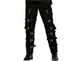 Men Gothic Black Buckles Zips Straps Trouser Goth Punk Cyber Pants