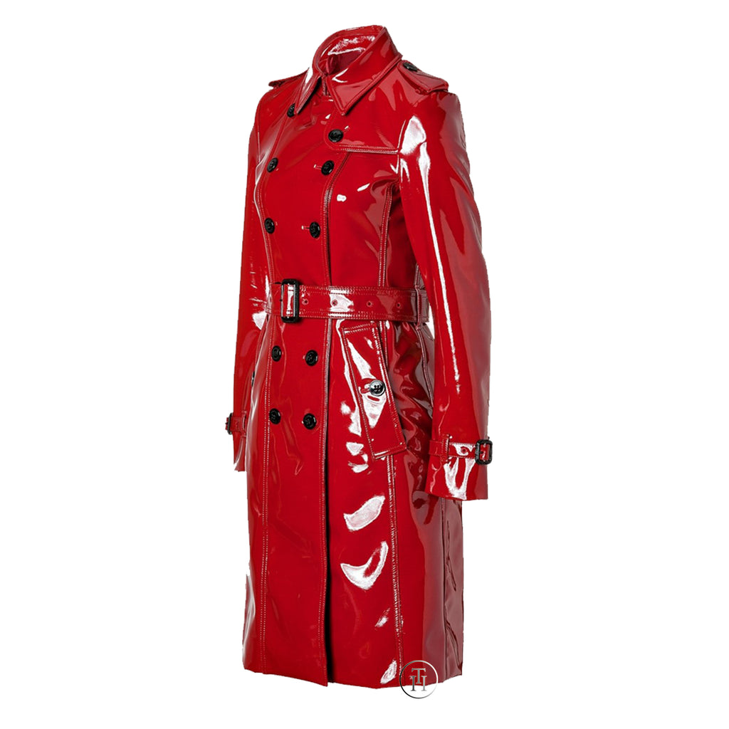 PVC Vinyl Women's Red Trench Coat-All Sizes "XS to 4XL"