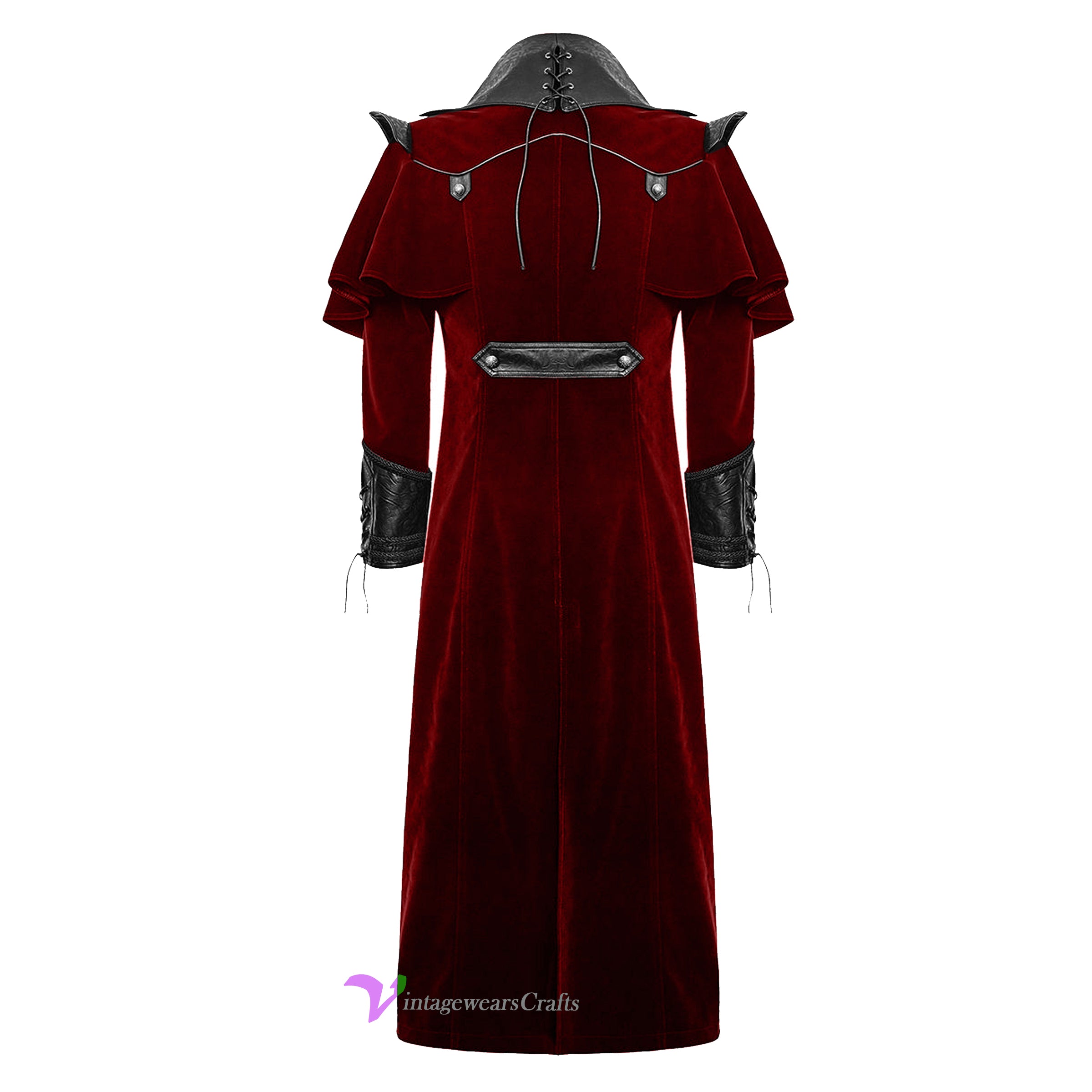 Men's Long Coat Costume Vintage Military Style Gothic Steam punk Trench Cosplay Party Pirate Jacket