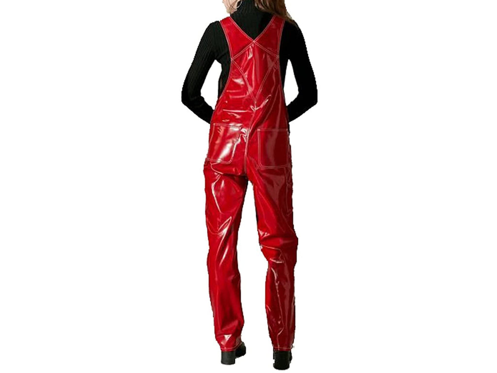 Vinyl Overalls, Dungarees, Jumpsuit, Romper, Playsuit , PVC, Leather , Shortall, Pinafore Dress- Black, Red Outdoor Workwear Overalls