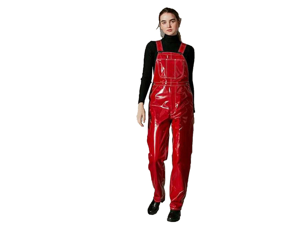 Vinyl Overalls, Dungarees, Jumpsuit, Romper, Playsuit , PVC, Leather , Shortall, Pinafore Dress- Black, Red Outdoor Workwear Overalls