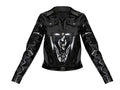 Women's Vinyl Trucker Jacket Black PVC Ladies Shiny PVC Vinyl Jacket