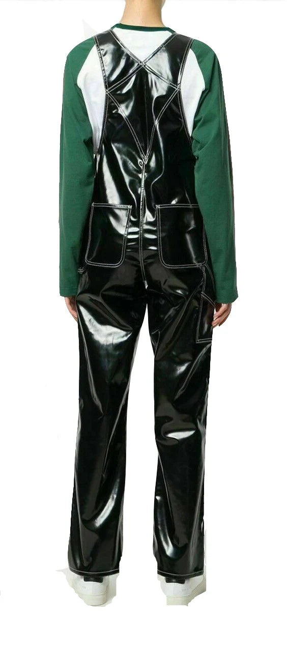 Vinyl Overalls, Dungarees, Jumpsuit, Romper, Playsuit , PVC, Leather , Shortall, Pinafore Dress- Black, Red Outdoor Workwear Overalls