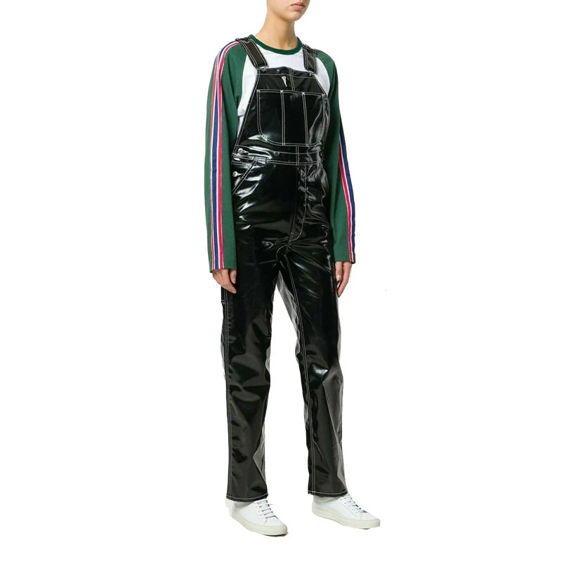 Vinyl Overalls, Dungarees, Jumpsuit, Romper, Playsuit , PVC, Leather , Shortall, Pinafore Dress- Black, Red Outdoor Workwear Overalls