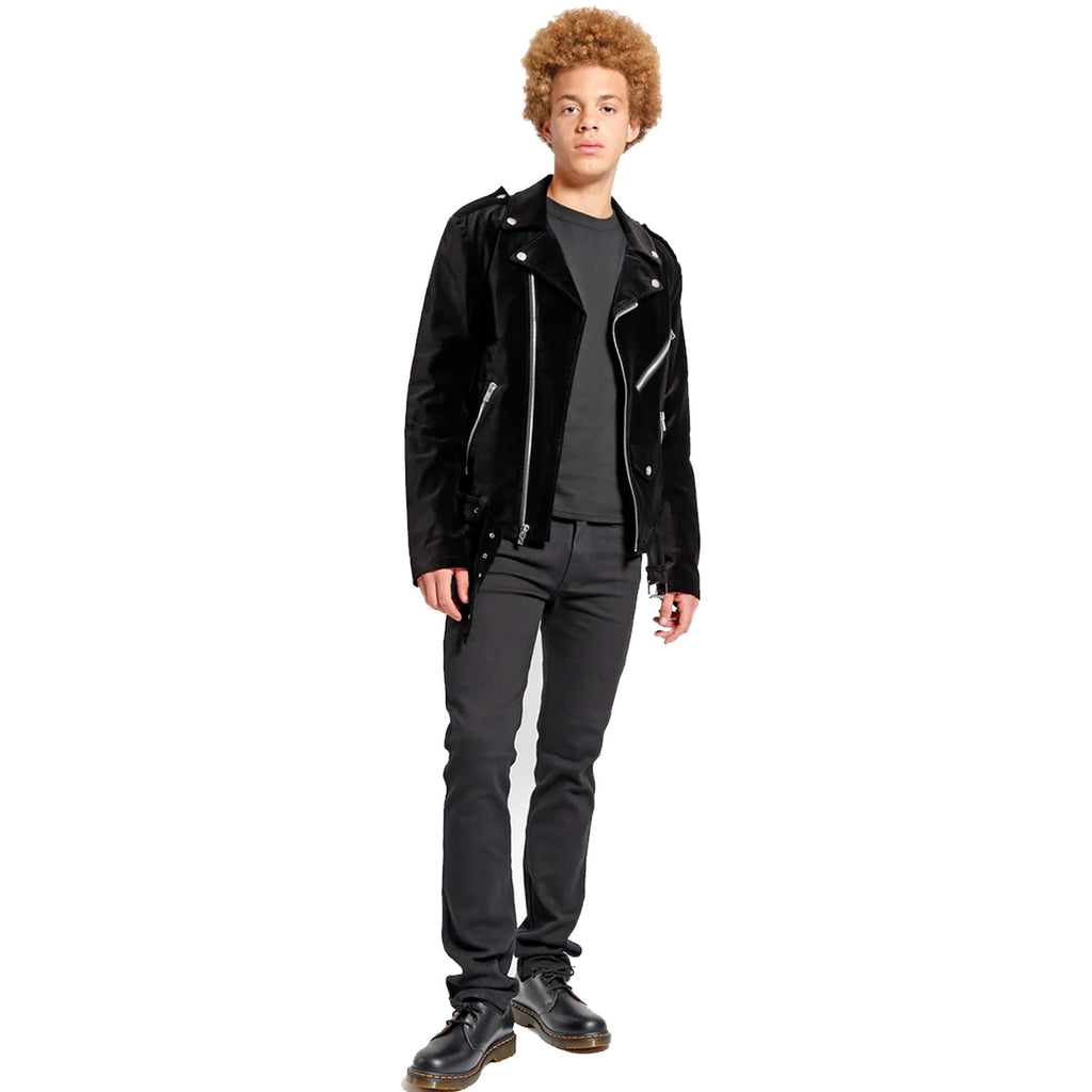 Men's Classic Motorbike Velvet Jacket Punk Fetish Retro Fashion Casual Zipper Jacket