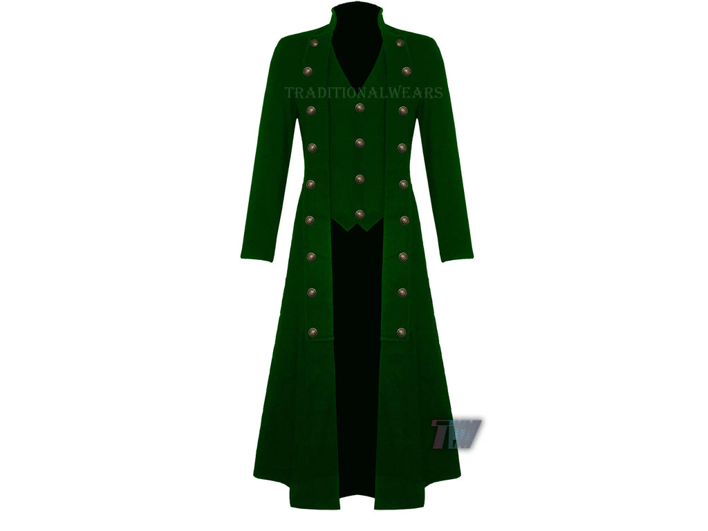 Men's Steampunk Military Trench Coat Long Jacket Gothic VTG