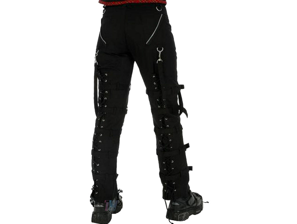 Men Gothic Black Buckles Zips Straps Trouser Goth Punk Cyber Pants