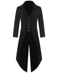 Men's New Steampunk Tailcoat Jacket Black Gothic Victorian Coat VTG